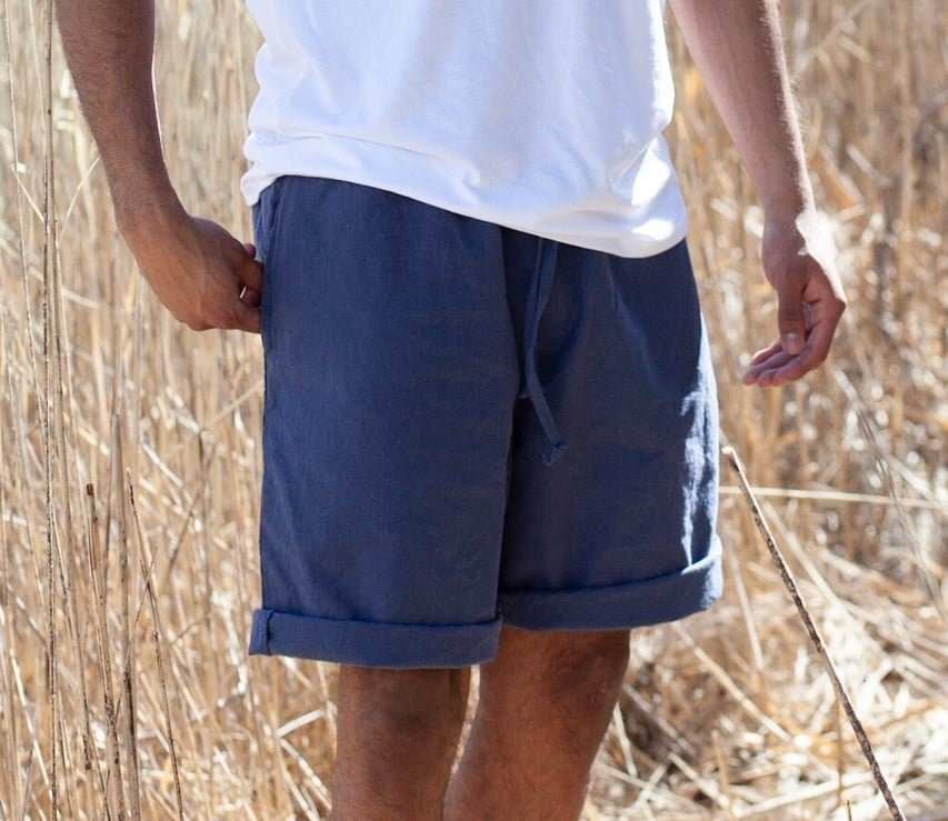 Organic Cotton Shorts - Men's Hemp & Linen-like Drawstring Shorts