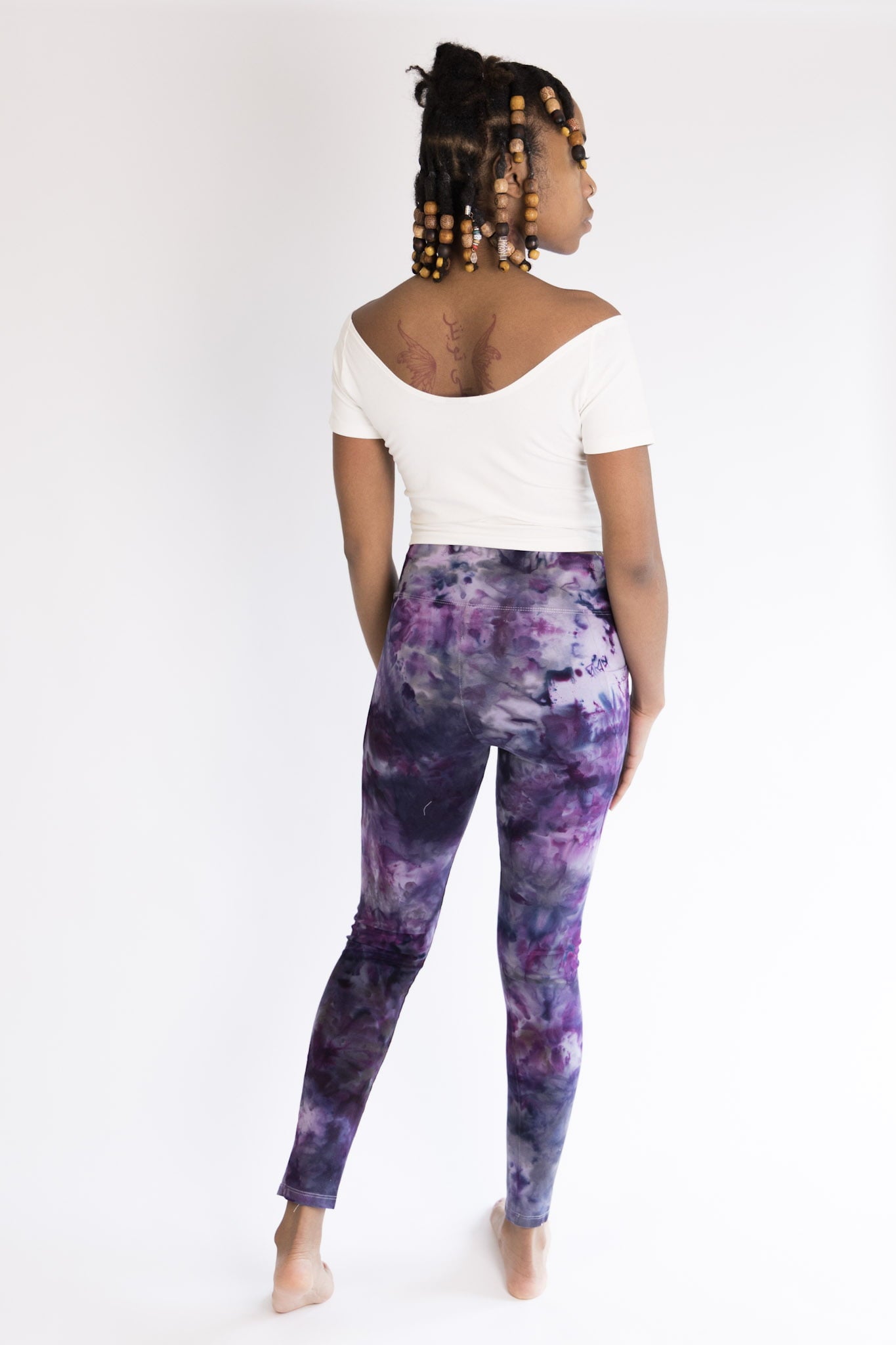 Hemp Tie Dye Leggings - Purple Black by Asatre