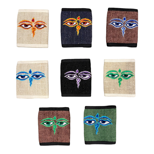 Hemp Bi-Fold Wallet - Buddha Eyes