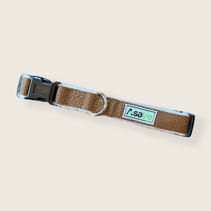 Hemp Dog Collar and Leash Set - Chocolate Brown