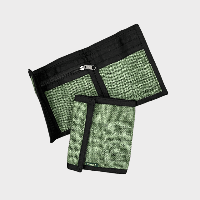 Hemp Bi-Fold Wallet - Grass Green by Asatre