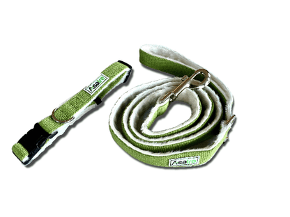 Hemp Dog Harness, Collar, and Leash Set (Green)