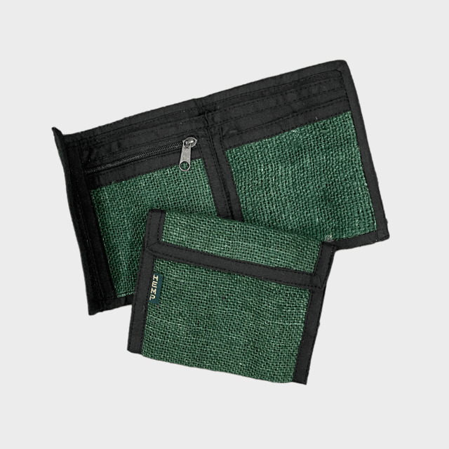 Hemp Bi-Fold Wallet - Dk Green by Asatre