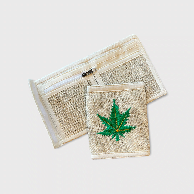 Hemp Bi-fold Wallet - Hemp Leaf