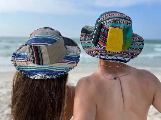 Hemp Hat - Eco-Friendly Patchwork Bucket or Sun Hat|Asatre