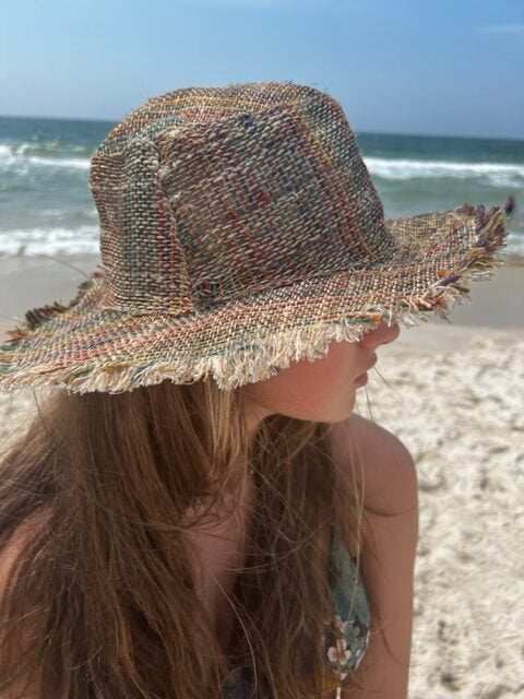 Hemp Hat - Ansley Stripe Sun Hat by Asatre