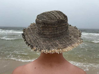 Boho Hemp Beach Sun Hat - Black or Green