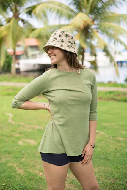 Relaxed Fit Shirt - Eco-Friendly 3/4 Sleeve Women's Hemp Top|Asatre