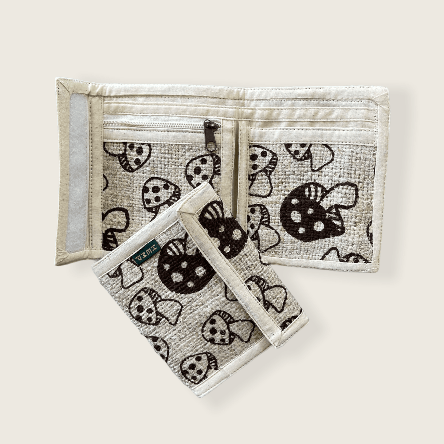 Hemp Bi-Fold Wallet- Mushroom Print