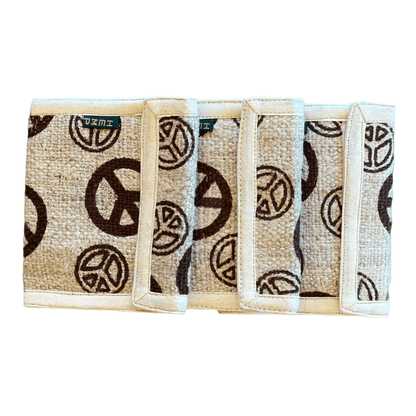 Hemp Bi-Fold Wallet- Peace