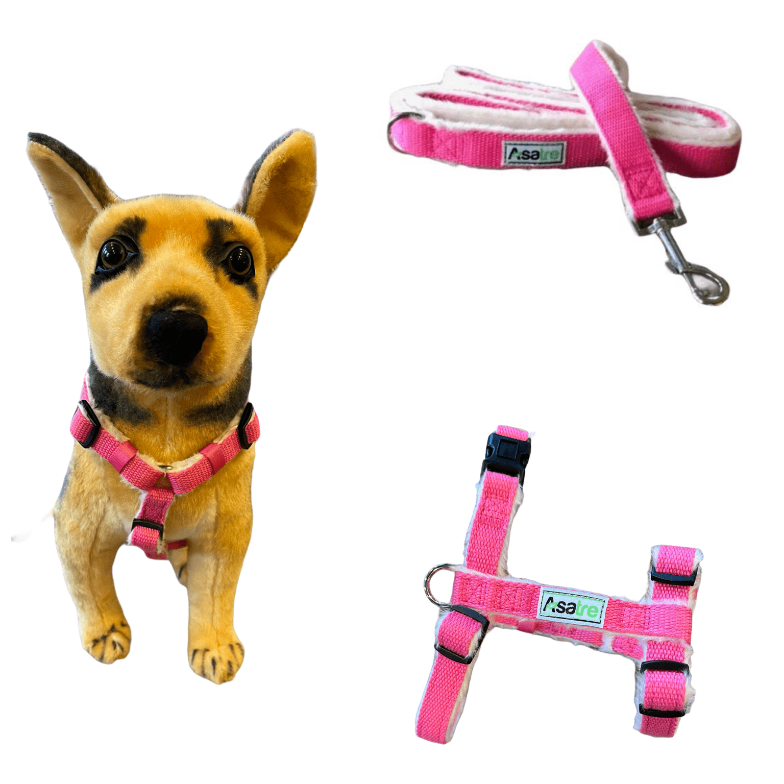 Hemp Harness and Leash - Pink