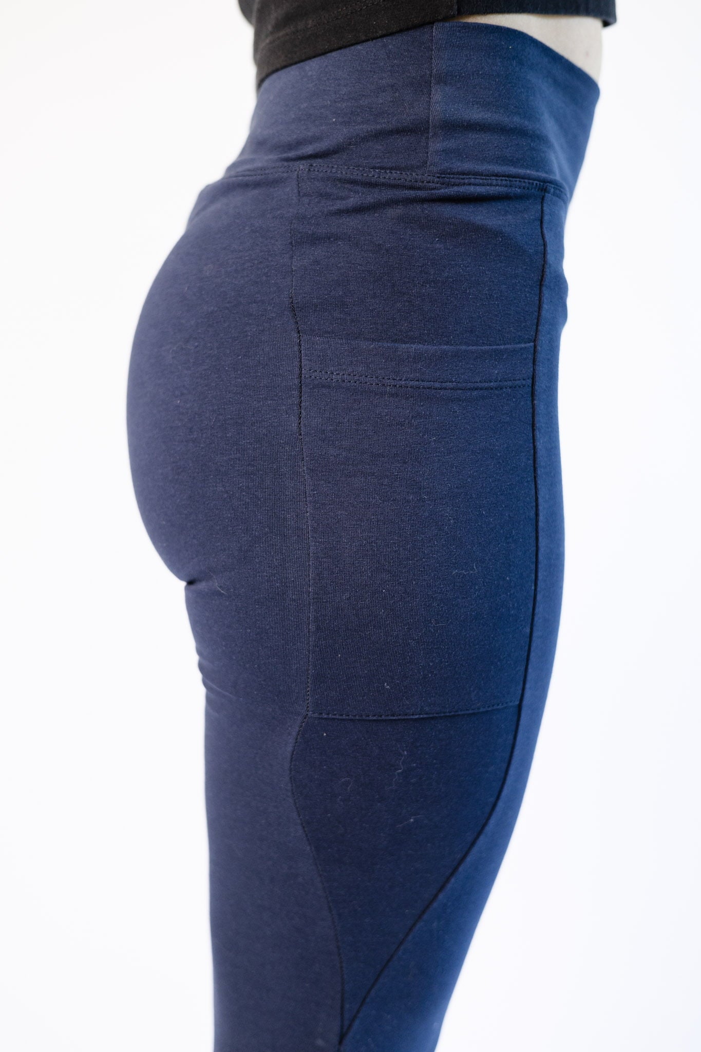 Hemp Capri Leggings with Pockets by Asatre - Navy