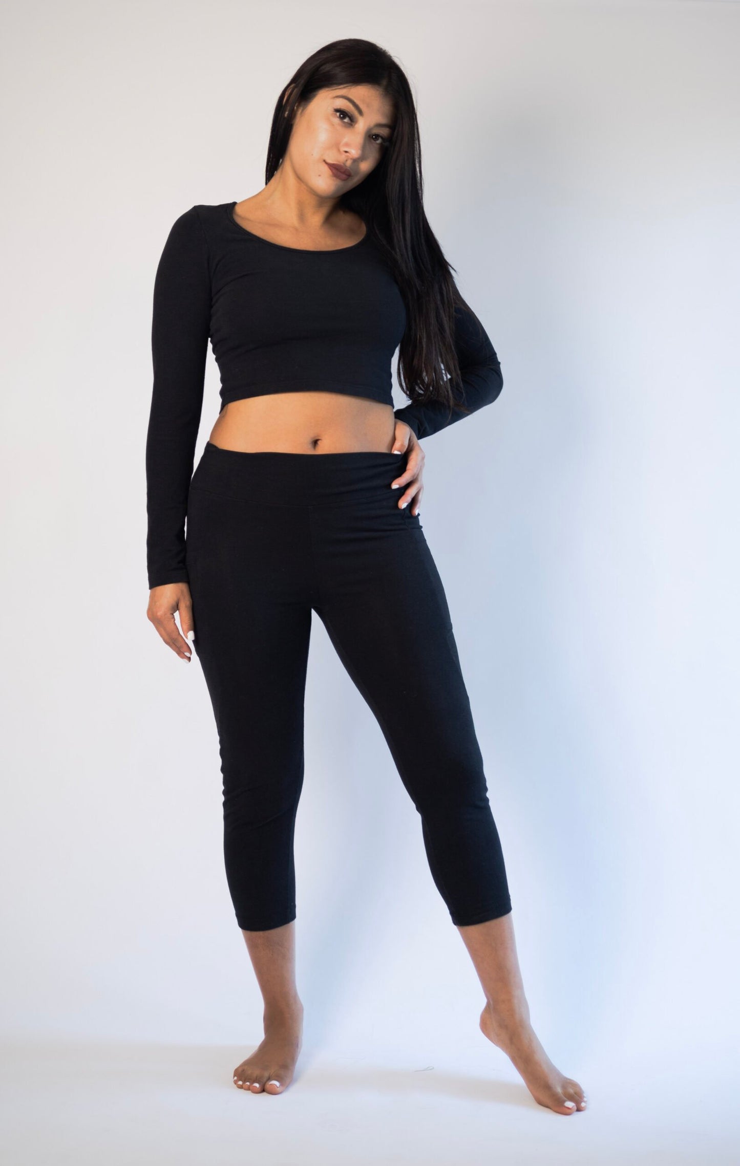 Hemp Capri Leggings with Pockets