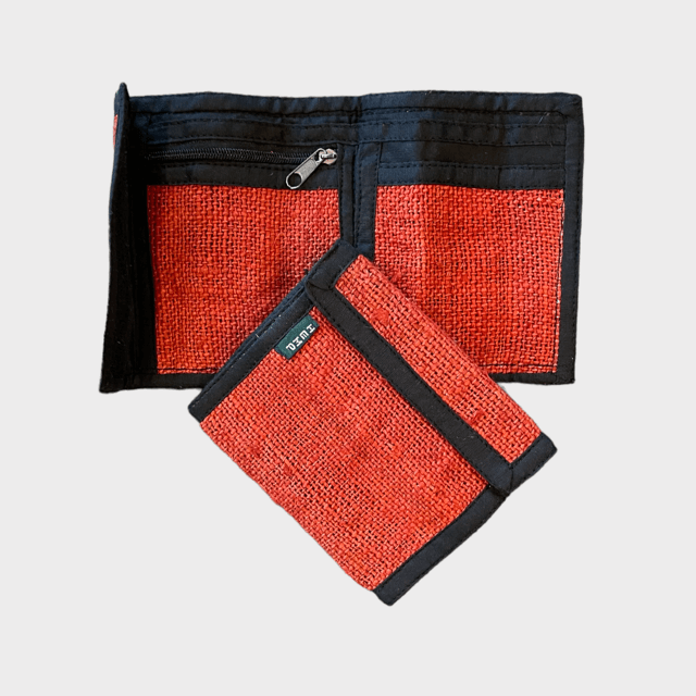 Hemp Bi-Fold Wallet - Red by Asatre