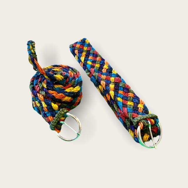 Hemp Belt - Braided Multi-Color Rainbow