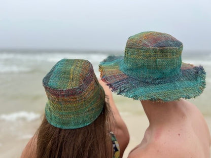 Hemp Boho Bucket Hat - Rainbow