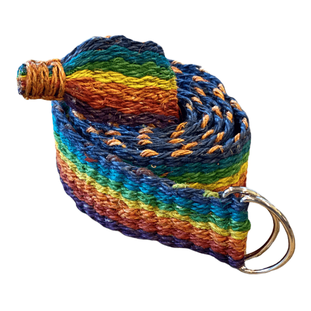 Eco-friendly Hemp Rainbow Woven Belt