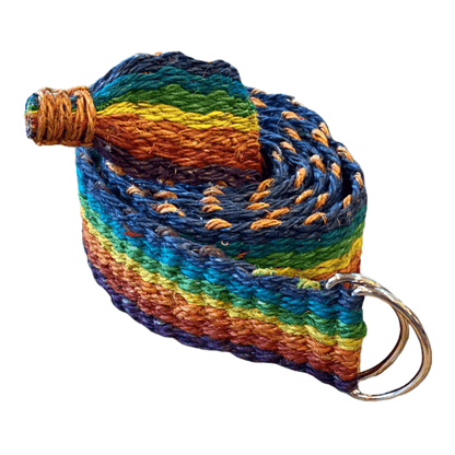 Eco-friendly Hemp Rainbow Woven Belt