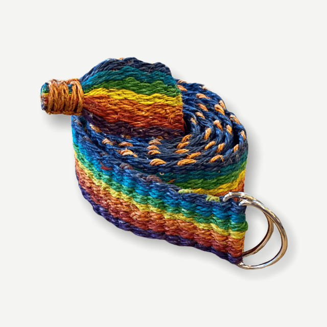 Eco-friendly Hemp Rainbow Woven Belt