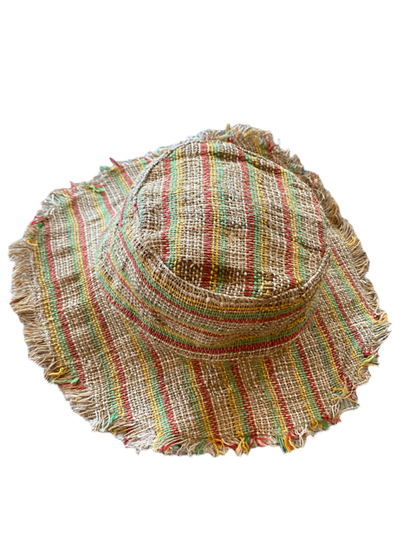 Hemp Sun Hat - Multi Color Stripes