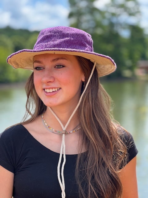 Hemp Safari Sun Hat with Chin Cord - Pink, Purple, Navy, or Aqua