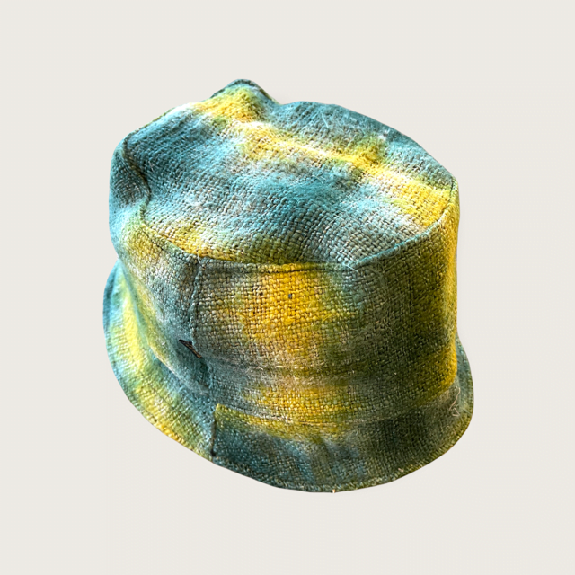 Hemp Tie Dye Bucket Hats - Green Yellow