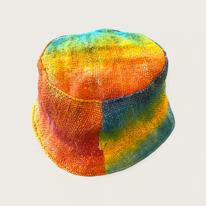 Hemp Tie Dye Bucket Hats - Rainbow