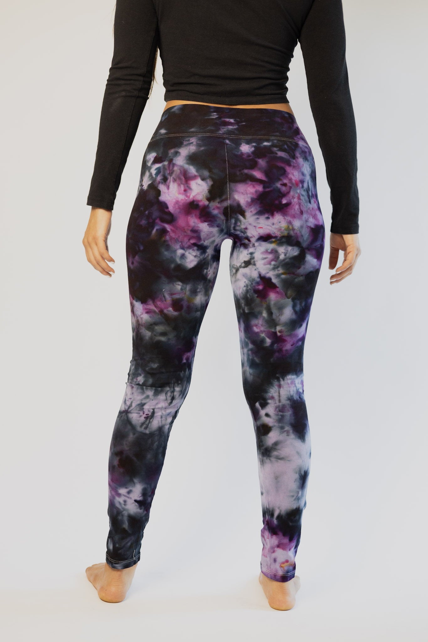 Hemp Tie Dye Leggings - Purple Black by Asatre