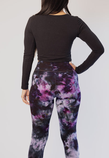 Hemp Tie Dye Leggings - Purple Black by Asatre