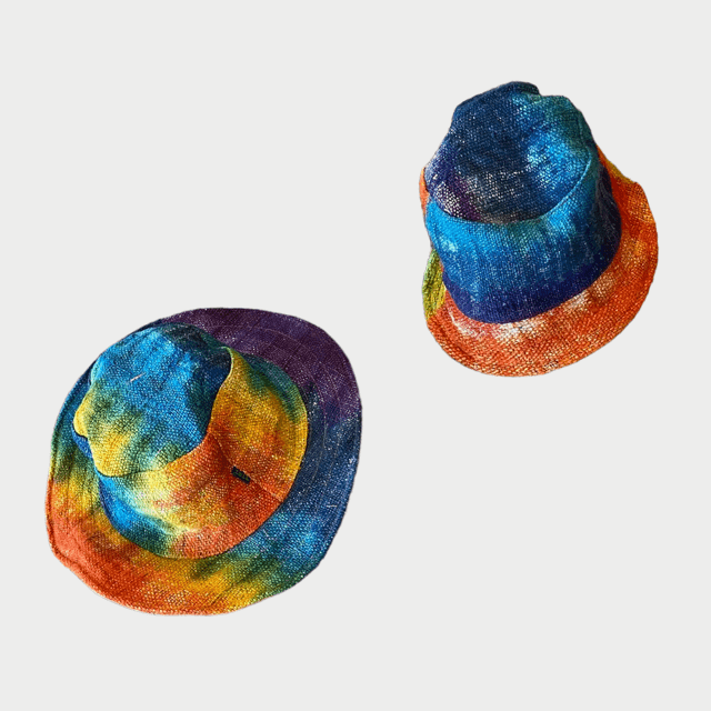 Tie dye hat - Hemp Rainbow Bucket or Sun Hat for Any Season|Asatre