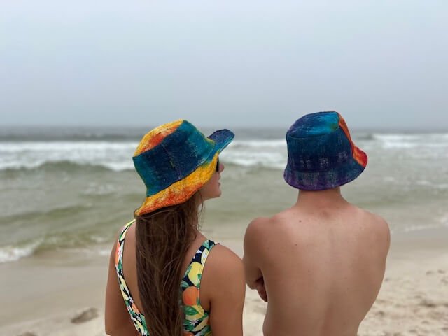 Tie dye hat - Hemp Rainbow Bucket or Sun Hat for Any Season|Asatre