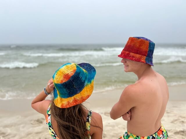 Tie dye hat - Hemp Rainbow Bucket or Sun Hat for Any Season|Asatre