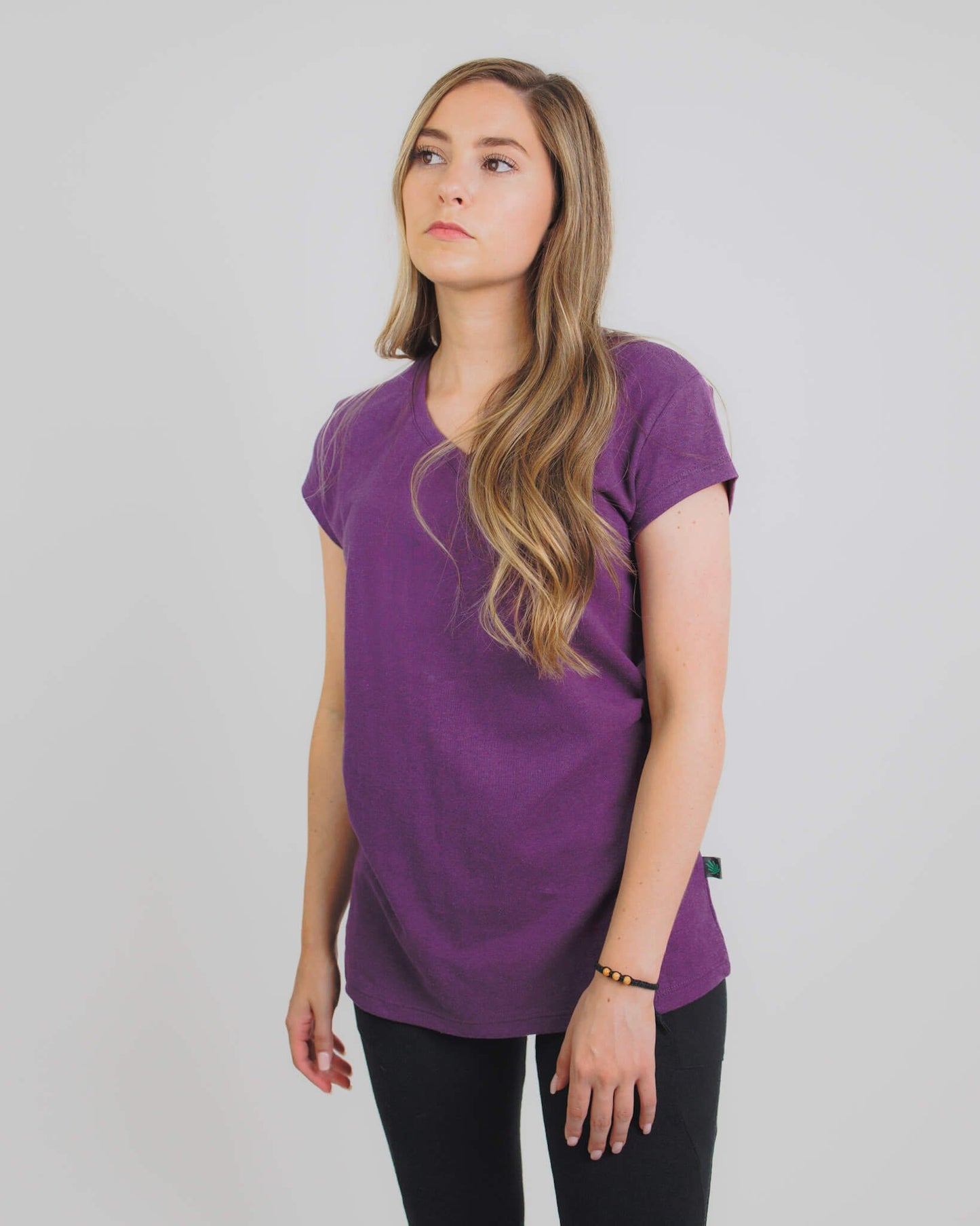 Hemp and Organic Cotton V-Neck Cap Sleeve Shirt