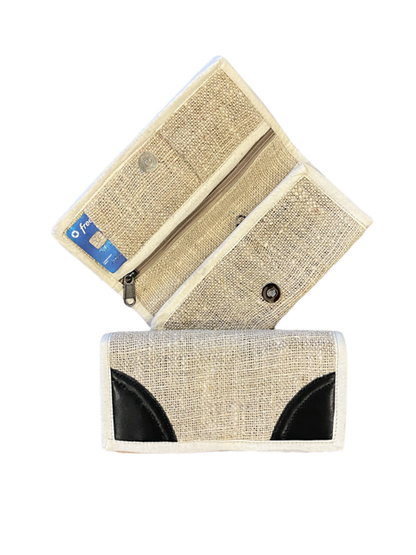 Women's Hemp Wallet Purse - White Trim