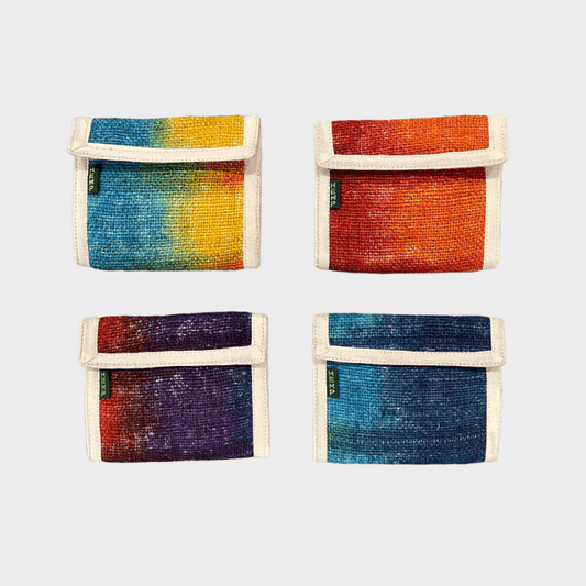 Hemp Bi-fold Wallet - White Trim Rainbow by Asatre
