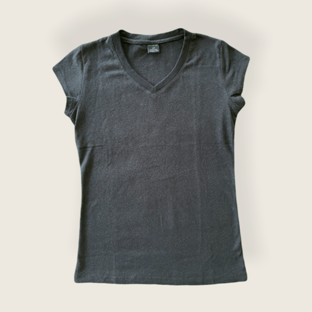 Hemp and Organic Cotton V-Neck Cap Sleeve Shirt