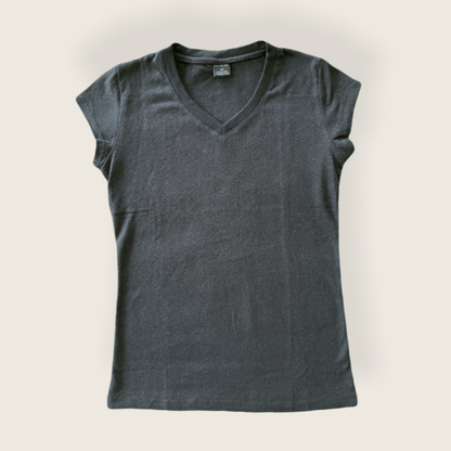 Hemp and Organic Cotton V-Neck Cap Sleeve Shirt