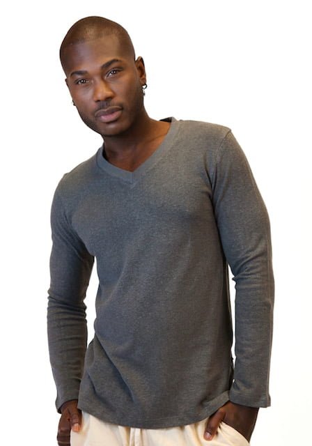 Men's Hemp Long Sleeve V-Neck Shirt