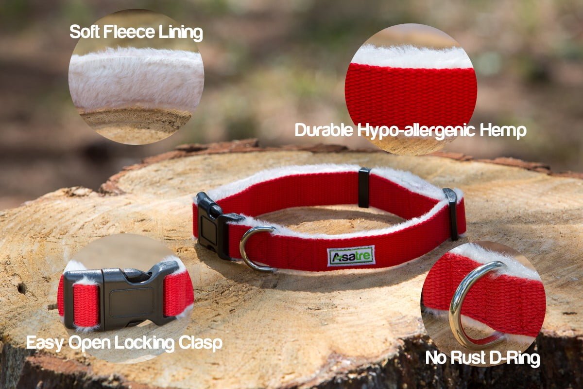 Asatre Red Hemp Dog Collar